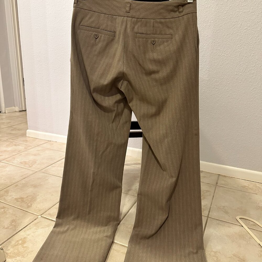 Striped Textured  Low Rise Slacks - Picture 2 of 4